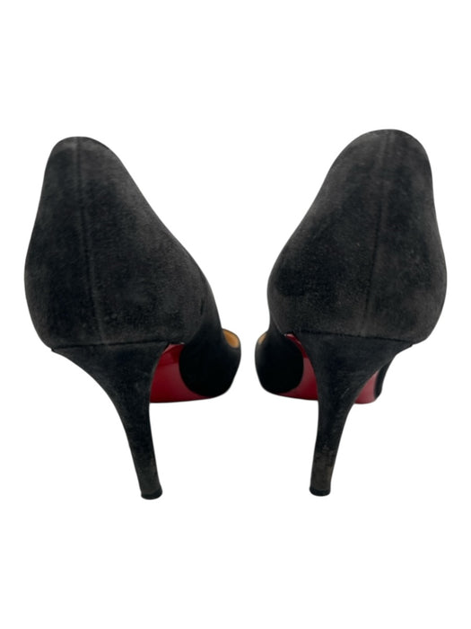 Christian Louboutin Shoe Size 37 Dark Gray Leather Suede Pointed Toe Pumps Dark Gray / 37
