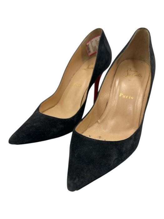 Christian Louboutin Shoe Size 37 Dark Gray Leather Suede Pointed Toe Pumps Dark Gray / 37