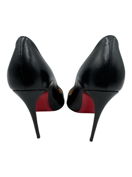 Christian Louboutin Shoe Size 37.5 Black Leather Pointed Toe Stiletto Pumps Black / 37.5