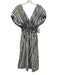 Anthropologie Size XS White & Navy Blue Cotton Striped Drop Shoulder Dress White & Navy Blue / XS