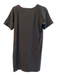 Theory Size  T4 Black Cotton Blend Shirt Sleeves solid color Round Neck Dress Black / T4