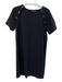 Theory Size  T4 Black Cotton Blend Shirt Sleeves solid color Round Neck Dress Black / T4