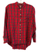 Madewell Size XS Red Viscose Long Sleeve Plaid Chest Pocket Button Down Top Red / XS
