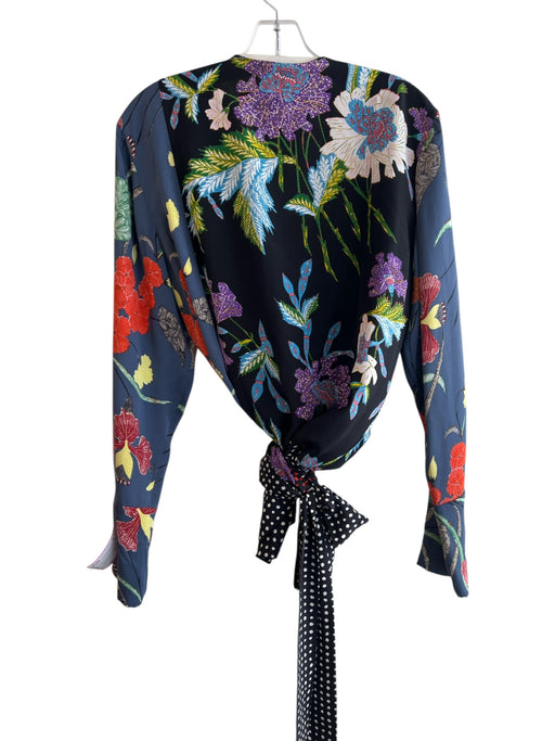 Diane Von Furstenberg Size M Multi Silk & Spandex Mixed Pattern Polka Dot Top Multi / M