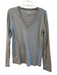 J Crew Size L Grey Cotton Long Sleeve solid color V Neck Basic Cut Top Grey / L