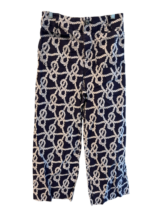 Maeve Size 30 Blue & White Viscose Blend High Rise Rope Design Zip Fly Pants Blue & White / 30