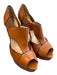 Christian Louboutin Shoe Size 40 Brown Leather Stiletto Piping Peep Toe Shoes Brown / 40