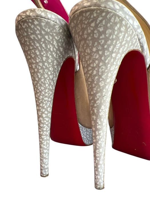 Christian Louboutin Shoe Size 41 Beige & Gray Suede & Leather Stiletto Shoes Beige & Gray / 41