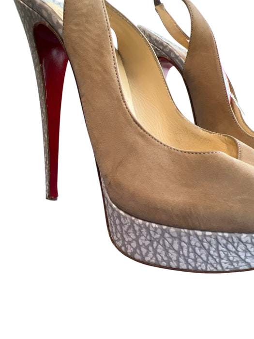 Christian Louboutin Shoe Size 41 Beige & Gray Suede & Leather Stiletto Shoes Beige & Gray / 41