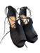 Schutz Shoe Size 6 Black Suede Peep Toe Platform High Heel Lace Up Shoes Black / 6