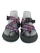 Chaco Shoe Size 8 Blue, Pink, Black Rubber Toe Strap Abstract Print Sandals Blue, Pink, Black / 8