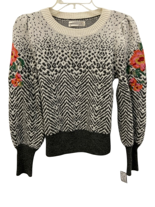 By Anthropologie Size XS White, Gray & Multi Missing Fabric Tag Knit Sweater White, Gray & Multi / XS