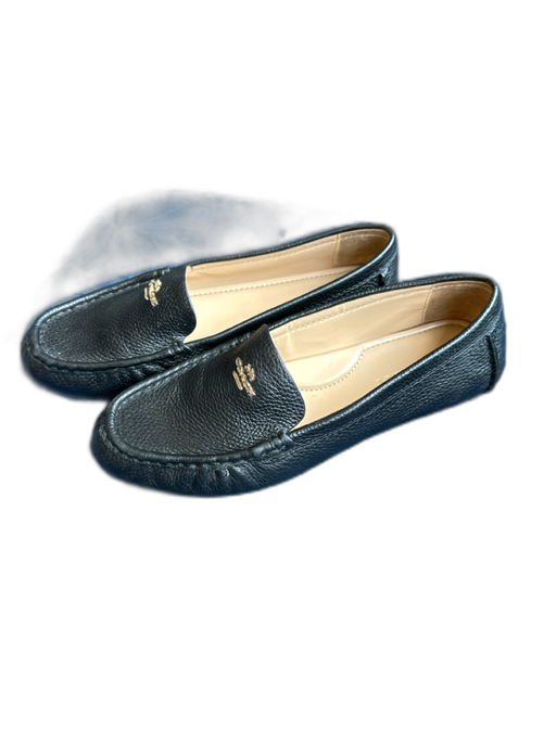 Coach Shoe Size 8.5 Black Leather Pebbled Logo Driver Loafers Black / 8.5