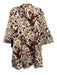 Tuckernuck Size M Cream Beige & White Cotton Blend 3/4 Sleeve Floral Dress Cream Beige & White / M