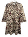 Tuckernuck Size M Cream Beige & White Cotton Blend 3/4 Sleeve Floral Dress Cream Beige & White / M