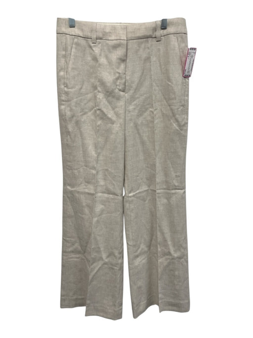J. Crew Size 8 Cream Beige Linen Blend Wide Leg Belt Loops Hook & Zip Fly Pants Cream Beige / 8