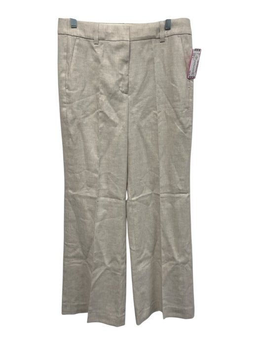 J. Crew Size 8 Cream Beige Linen Blend Wide Leg Belt Loops Hook & Zip Fly Pants Cream Beige / 8