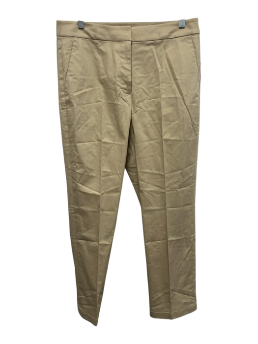 J. Crew Size 10 Khaki Beige Cotton Blend Trouser Cuffed Straight Leg Pants Khaki Beige / 10