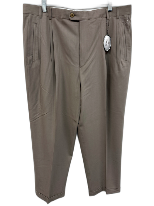 Zanella NWT Size 38 Tan Wool Solid Dress Pleat Men's Pants Tan / 38