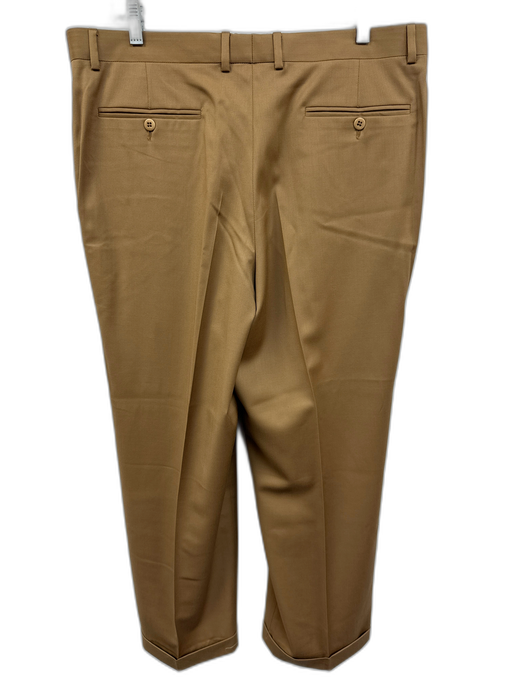 Zanella Size 38 Tan Wool Solid Dress Cuffed Men's Pants Tan / 38