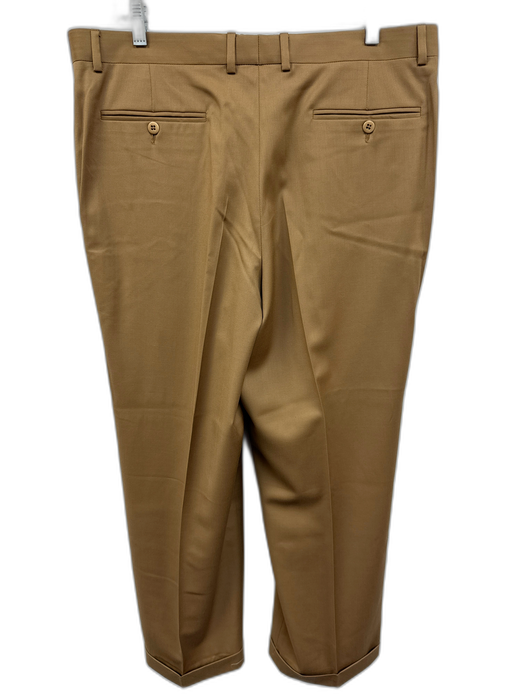Zanella Size 38 Tan Wool Solid Dress Cuffed Men's Pants Tan / 38