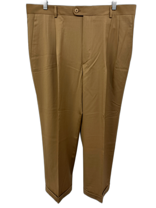 Zanella Size 38 Tan Wool Solid Dress Cuffed Men's Pants Tan / 38