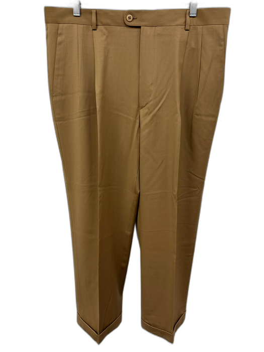 Zanella Size 38 Tan Wool Solid Dress Cuffed Men's Pants Tan / 38