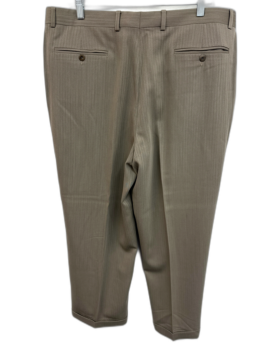 Zanella Size 38 Tan Wool Striped Dress Men's Pants Tan / 38