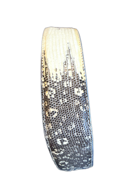Bone & Gray Leather Snake Skin Wide Belts Bone & Gray / Est S