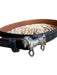 Black & Silver Leather Metal Buckle Horse Belts Black & Silver / Est S