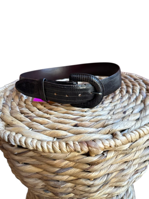 Black & Brown Leather Lizard Ombre Belts Black & Brown / Est S