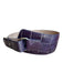 Purple Leather Croc Wide Brass Hardware Belts Purple / Est S
