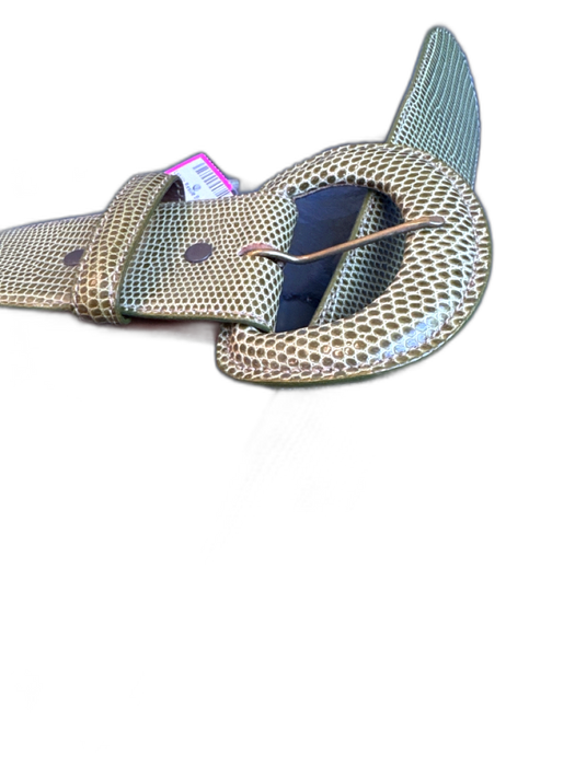 Green Leather Snake Skin Wide Belts Green / Est S