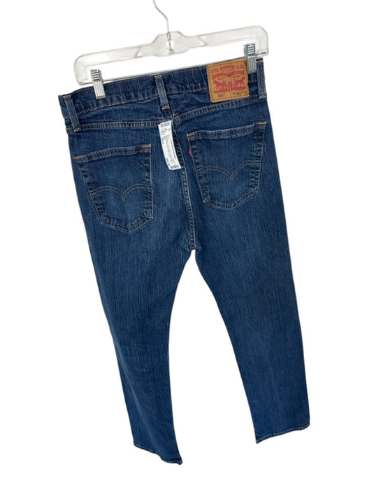 Levis Size 32/32 Dark Wash Cotton Blend Button Fly Straight Leg Acid Wash Jeans Dark Wash / 32/32