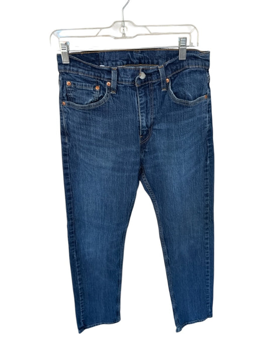 Levis Size 32/32 Dark Wash Cotton Blend Button Fly Straight Leg Acid Wash Jeans Dark Wash / 32/32