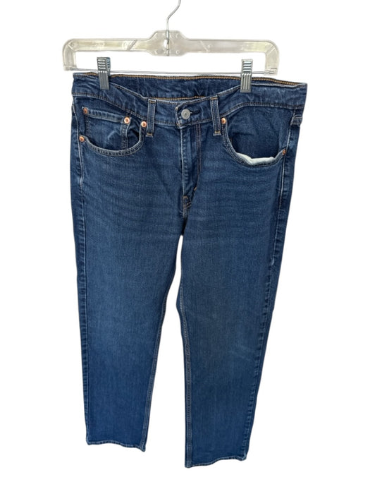 Levis Size 32/32 Dark Wash Cotton Blend Button Fly Pockets Straight Men's Jeans Dark Wash / 32/32