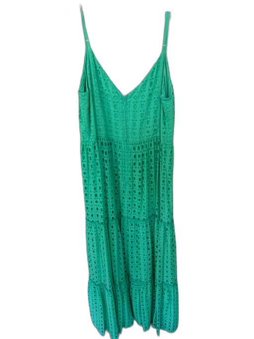 Lilly Pulitzer Size 6 Green Rayon Blend Eyelet Spaghetti Strap Maxi Dress Green / 6
