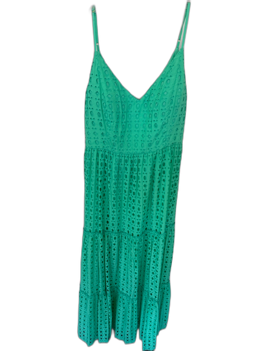 Lilly Pulitzer Size 6 Green Rayon Blend Eyelet Spaghetti Strap Maxi Dress Green / 6