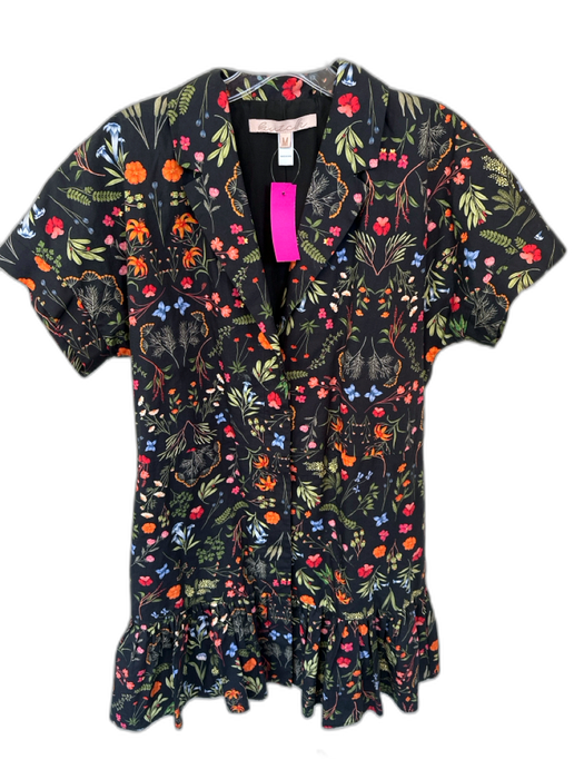 Hutch Size M Black & Multi Cotton Floral Button Detail Drop Waist Dress Black & Multi / M