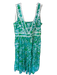 Lilly Pulitzer Size 8 Green & Blue Cotton Floral Square Neck Maxi Dress Green & Blue / 8