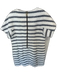 Sail To Sable Size 10 White & Navy Cotton Blend Back Zip Striped Dress White & Navy / 10