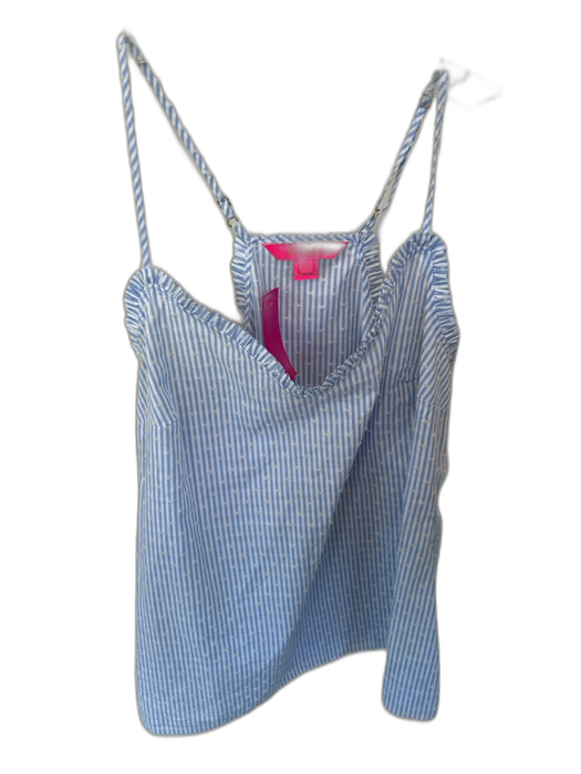 Lilly Pulitzer Size M blue and white Striped Cotton Spaghetti Strap Top blue and white / M