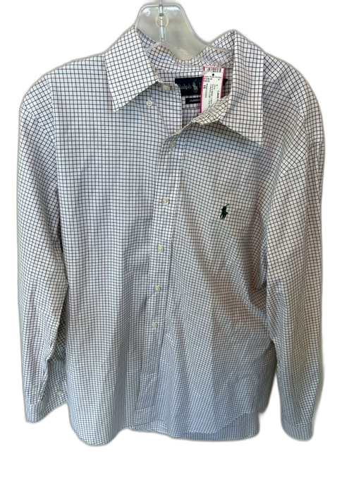 Ralph Lauren Size 16 Red & White Cotton Button Down Logo Long Sleeve Shirt Red & White / 16