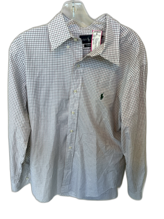 Ralph Lauren Size 16 Red & White Cotton Button Down Logo Long Sleeve Shirt Red & White / 16