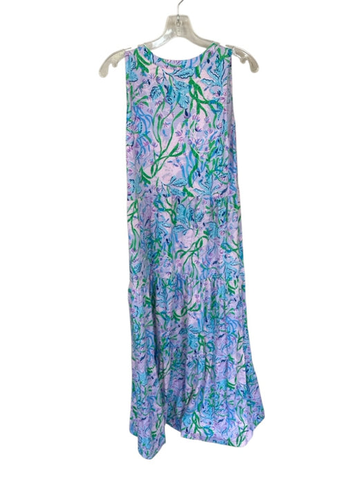 Lilly Pulitzer Size S Lavendar & multi Sleeveless V Neck Maxi Tiered Dress Lavendar & multi / S