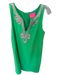 Lily Pulitzer Size 8 Green Polyester Metallic Detail V Neck Sleeveless Dress Green / 8