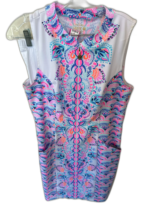 Lilly Pulitzer Size 10 Multi Polyester Blend Front Zip Front Pockets Dress Multi / 10