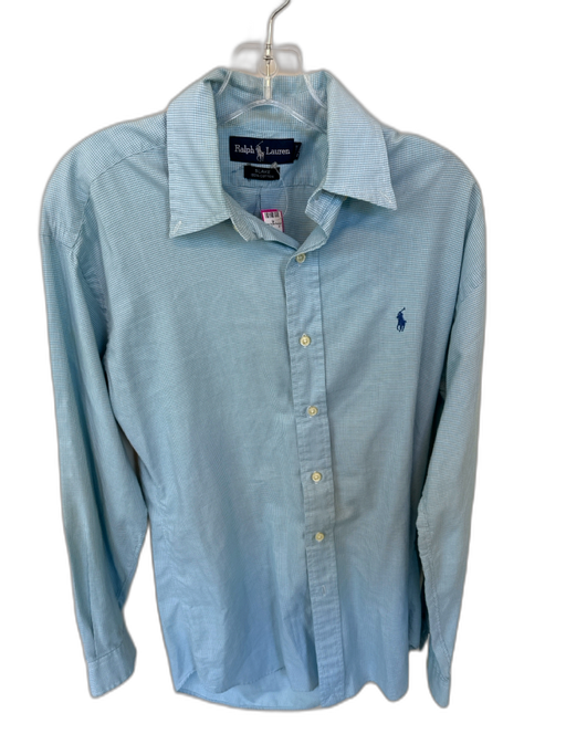 Ralph Lauren Size M Blue & White Cotton Gingham Button Down Logo Shirt Blue & White / M