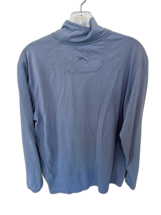 Tommy Bahama Blue Cotton Blend Quarter Zip Long Sleeve Pullover Blue / M