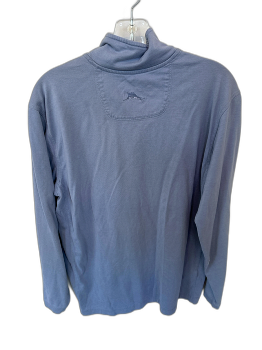 Tommy Bahama Blue Cotton Blend Quarter Zip Long Sleeve Pullover Blue / M